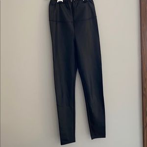 Vegan leather high rise pants